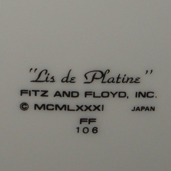 4 beautiful side plates, FITZ AND  FLOYD Japan, Lis de Platine - Picture 5 of 5